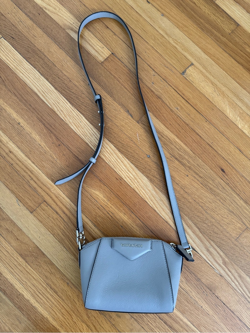 Givenchy Mini Antigona Gray Leather Crossbody Bag - Picture 2 of 6